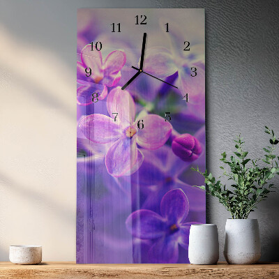 Rektangulært vægur Blomster