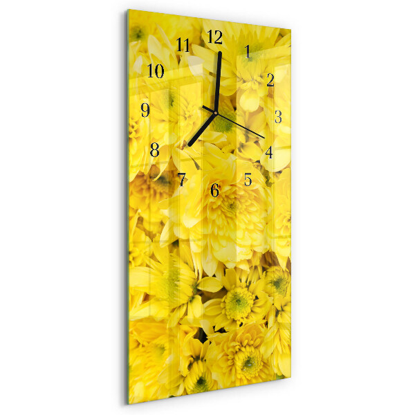 Lodret glas vægur Blomster