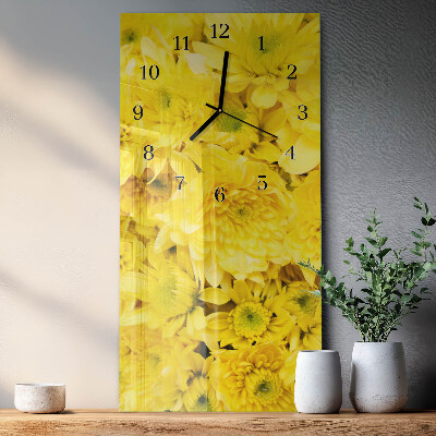 Lodret glas vægur Blomster