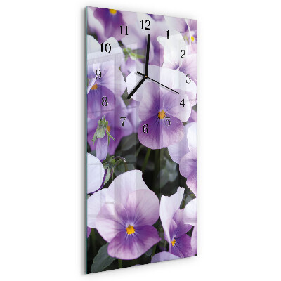 Lodret glas vægur Blomster