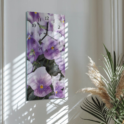 Lodret glas vægur Blomster