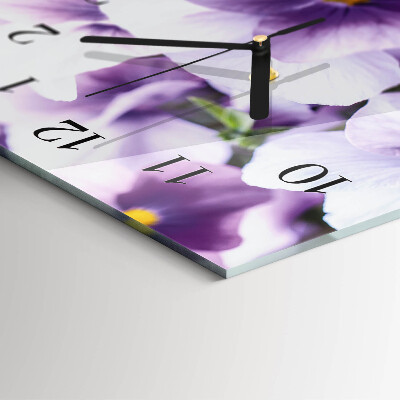 Lodret glas vægur Blomster
