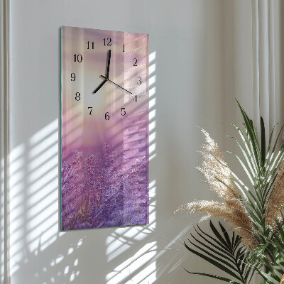 Lodret glas vægur Lavendel