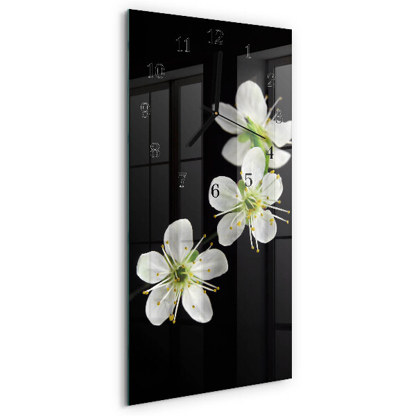 Rektangulært vægur Blomster