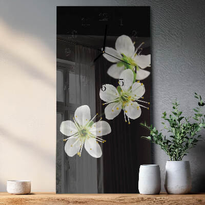 Rektangulært vægur Blomster