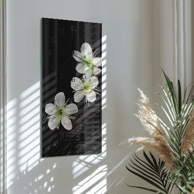 Rektangulært vægur Blomster
