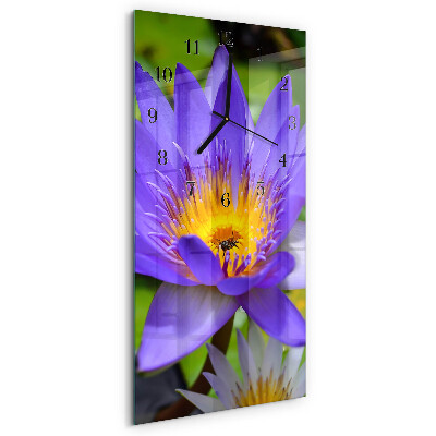 Lodret glas vægur Blomst