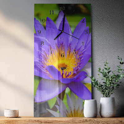 Lodret glas vægur Blomst