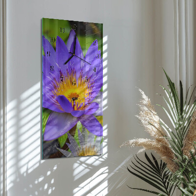 Lodret glas vægur Blomst