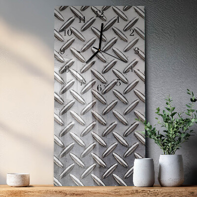 Lodret glas vægur Plademetal
