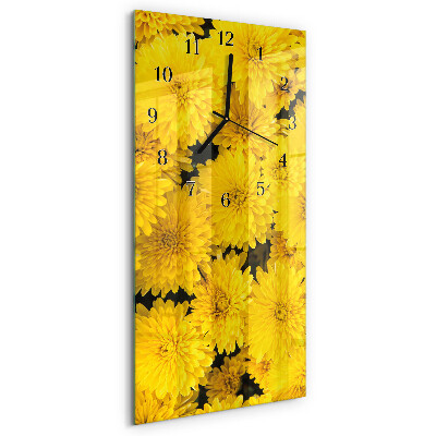 Lodret glas vægur Blomster