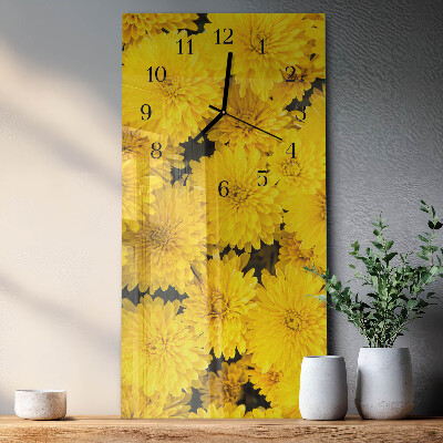 Lodret glas vægur Blomster