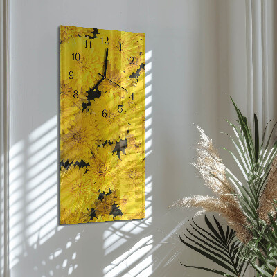 Lodret glas vægur Blomster