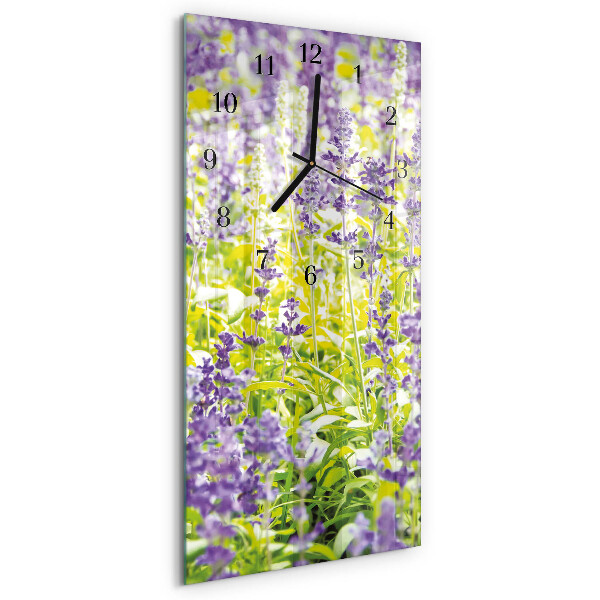 Lodret glas vægur Lavendel