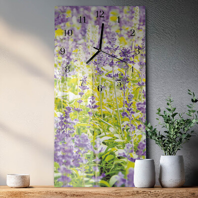 Lodret glas vægur Lavendel