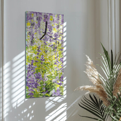 Lodret glas vægur Lavendel