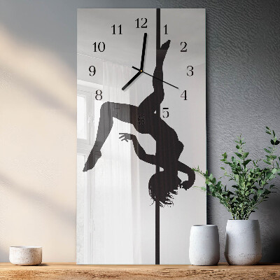 Lodret glas vægur Poledanser