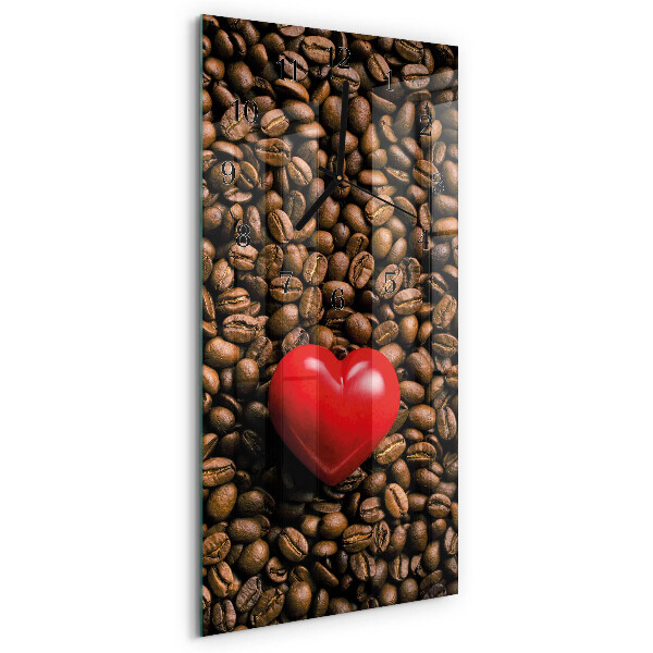 Rektangulært vægur Kaffebønner