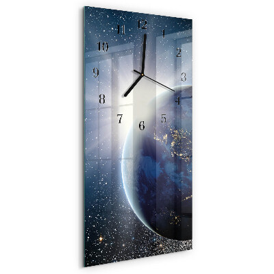 Lodret glas vægur Jordens univers