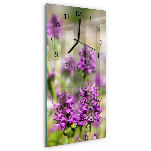 Rektangulært vægur Blomster