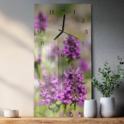 Rektangulært vægur Blomster