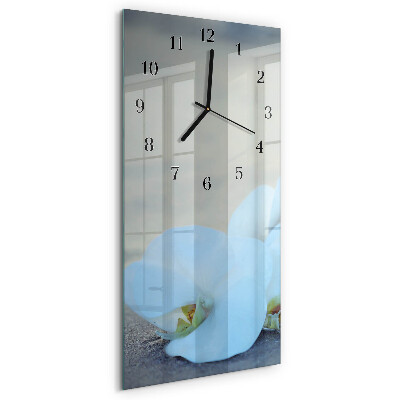 Lodret glas vægur Orkidé