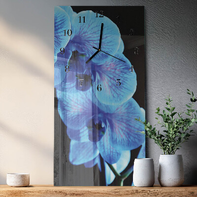Lodret glas vægur Blomst