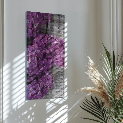 Lodret glas vægur Blomster