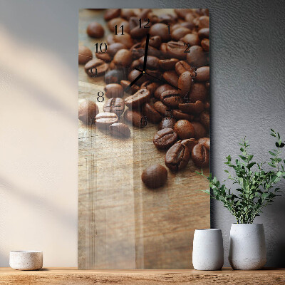 Rektangulært vægur Kaffebønner