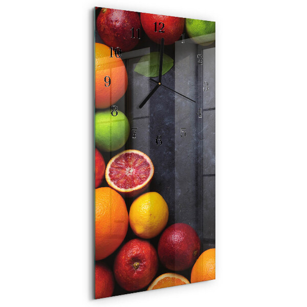 Lodret glas vægur Citrusplante