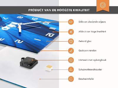 Rektangulært vægur Blade