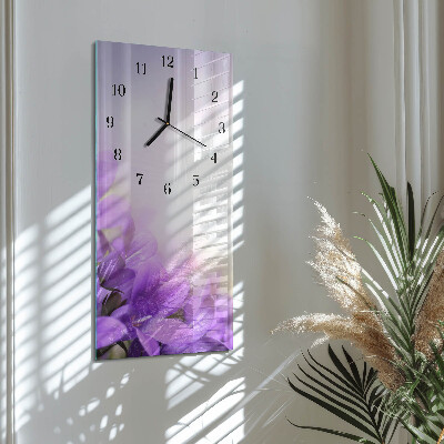 Rektangulært vægur Lilla blomster
