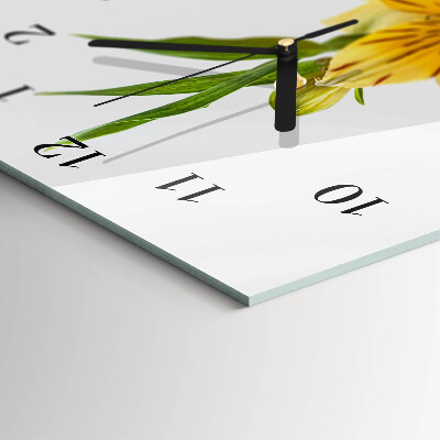 Rektangulært vægur Gule blomster