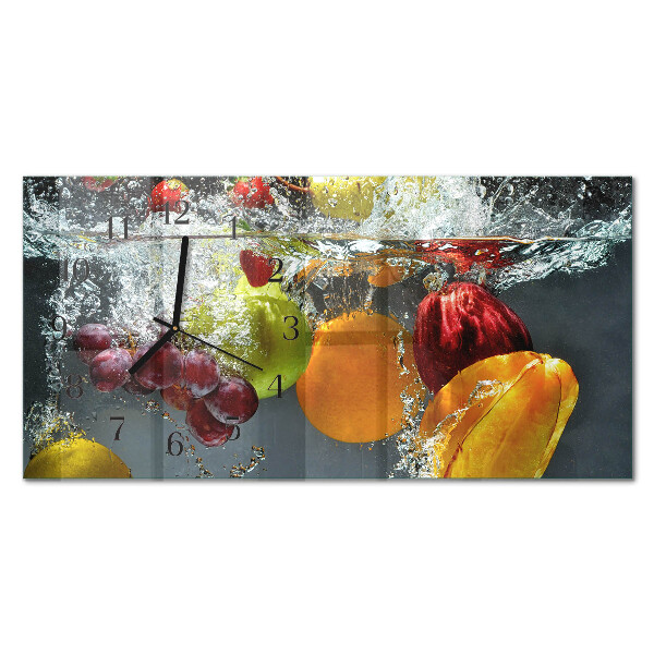 Rektangulært glas vægur Enkelt frugt