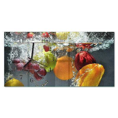 Rektangulært glas vægur Enkelt frugt