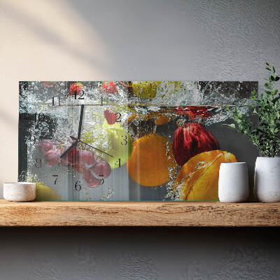 Rektangulært glas vægur Enkelt frugt