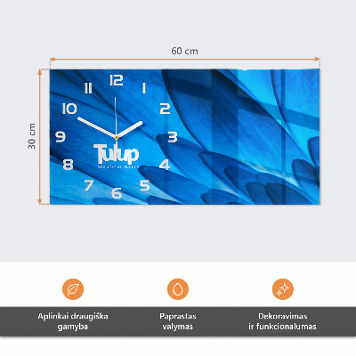 Rektangulært glas vægur Enkelt frugt