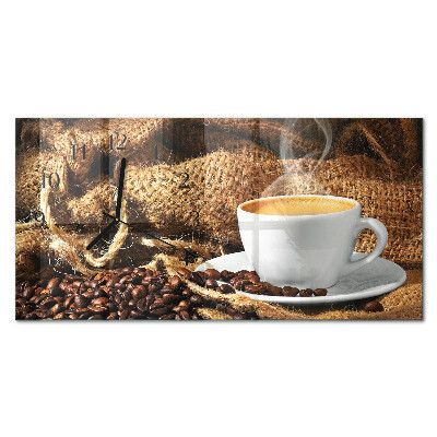 Vandret glas vægur Kaffebønner