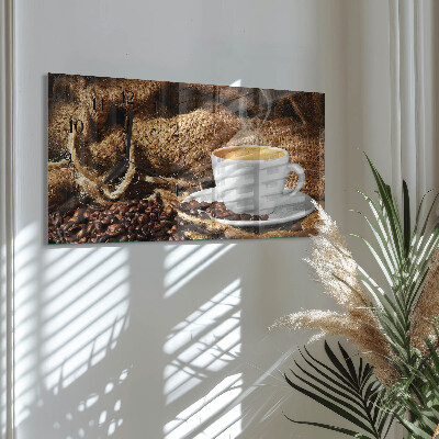 Vandret glas vægur Kaffebønner