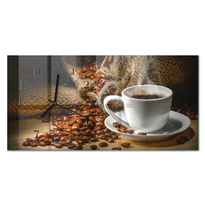 Rektangulært glas vægur Kaffeinfusion