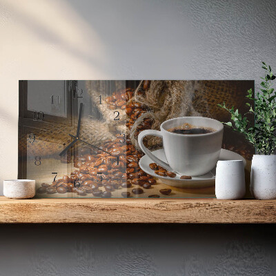 Rektangulært glas vægur Kaffeinfusion