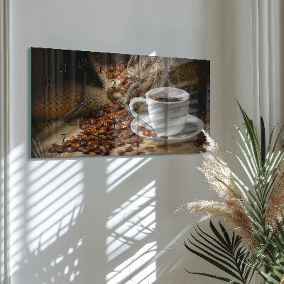 Rektangulært glas vægur Kaffeinfusion