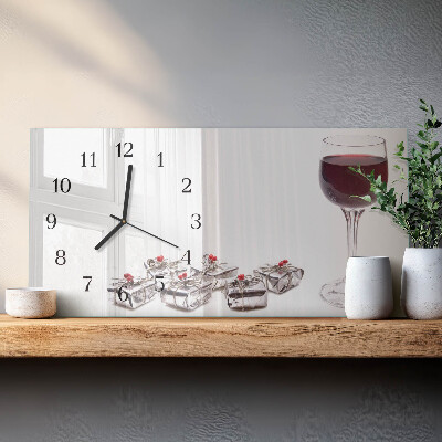 Rektangulært glas vægur Vinbæger