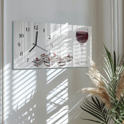 Rektangulært glas vægur Vinbæger