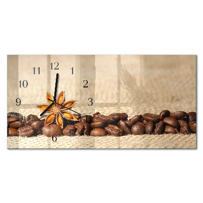 Rektangulært glas vægur Formalet kaffe