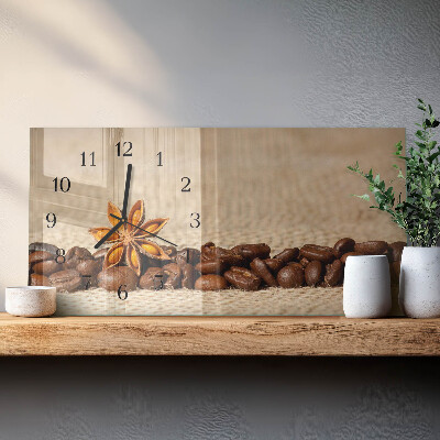 Rektangulært glas vægur Formalet kaffe