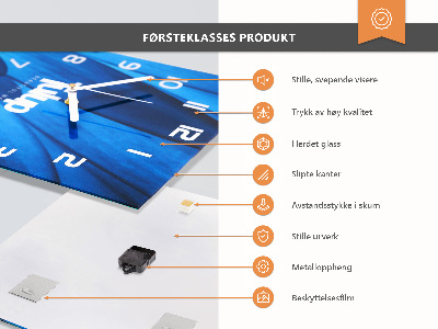 Vandret glas vægur Kaffe råmateriale