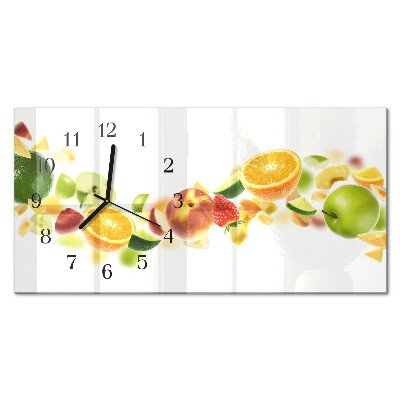Rektangulært glas vægur Frugtblanding