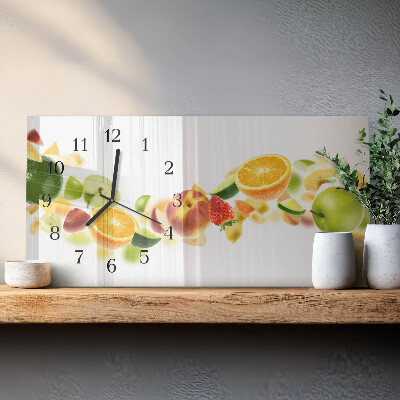 Rektangulært glas vægur Frugtblanding