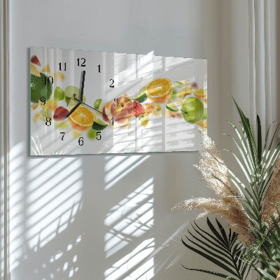Rektangulært glas vægur Frugtblanding